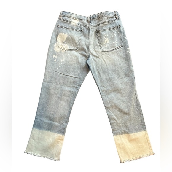 GB Juniors Jeans size 13 high rise crop boot cut bleach design - Picture 2 of 12